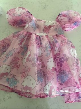 Hello Kitty Pink and Purple Floral Party Dress L 10/12